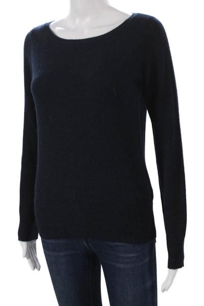 Neiman Marcus Women Blue Cashmere Pullover Boat Neck Long Sleeve Size S