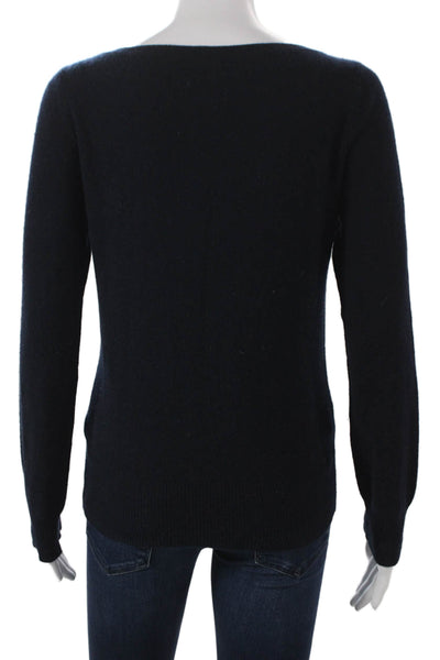 Neiman Marcus Women Blue Cashmere Pullover Boat Neck Long Sleeve Size S