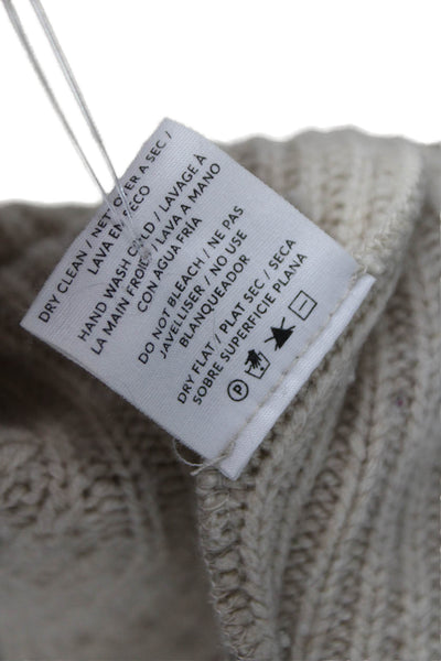 Naadam Womens Pullover Sweater Wool Crew Neck Long Sleeve Beige Size S