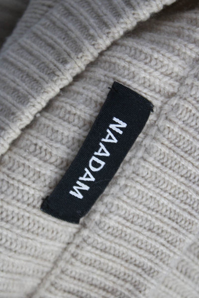Naadam Womens Pullover Sweater Wool Crew Neck Long Sleeve Beige Size S