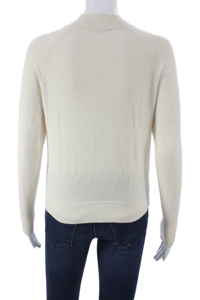 Everlane Women Cashmere Mock Neck Pullover Sweater Ivory Long Sleeve Size XS