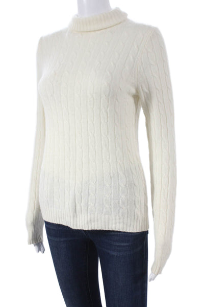 J Crew Womens Merino Turtleneck Pullover Sweater White Long Sleeve Size S