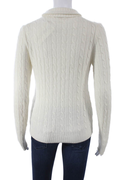 J Crew Womens Merino Turtleneck Pullover Sweater White Long Sleeve Size S