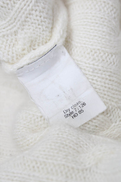 J Crew Womens Merino Turtleneck Pullover Sweater White Long Sleeve Size S