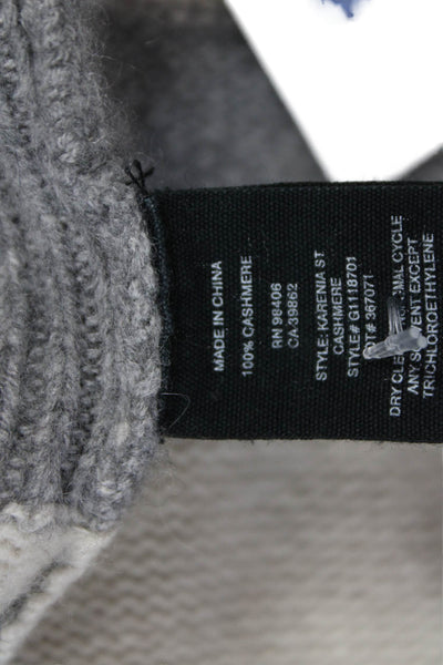 Theory Womens Pullover Gray Cashmere Striped Crewneck Long Sleeve Size 0P