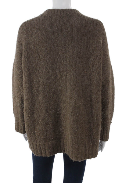 Jenni Kayne Women Brown Baby Alpaca Crew Neck Pullover Long Sleeve Size 2XS