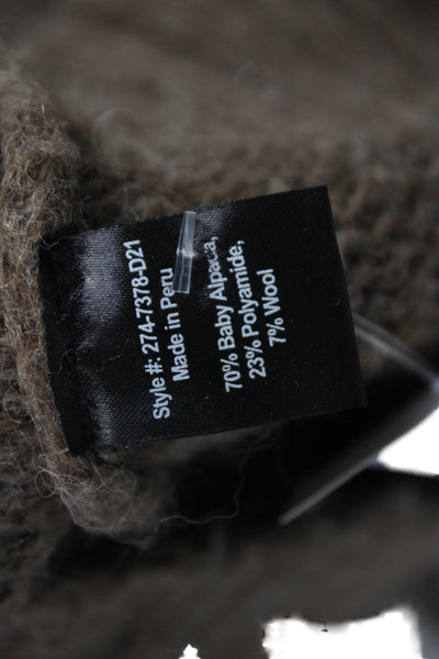 Jenni Kayne Women Brown Baby Alpaca Crew Neck Pullover Long Sleeve Size 2XS