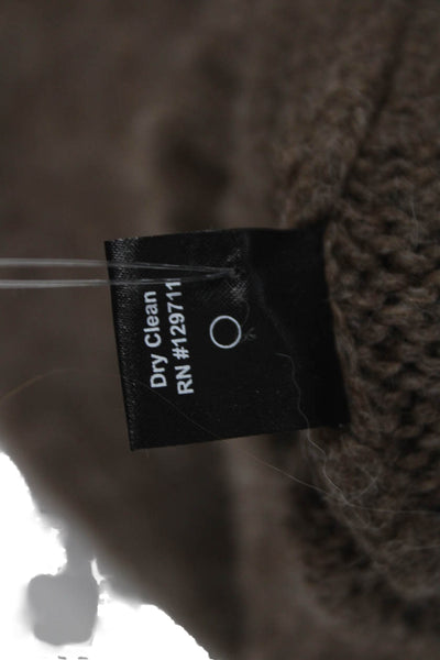 Jenni Kayne Women Brown Baby Alpaca Crew Neck Pullover Long Sleeve Size 2XS
