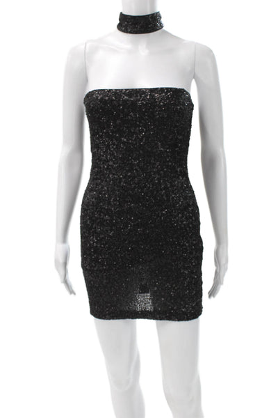 Bailey 44 Womens Bodycon Dress Black Strapless Short Nylon Zip Size XS