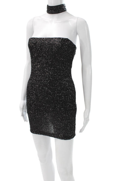 Bailey 44 Womens Bodycon Dress Black Strapless Short Nylon Zip Size XS