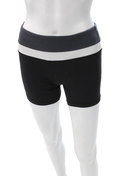Lululemon Womens Athletic Shorts Black Colorblock Polyester Size 4