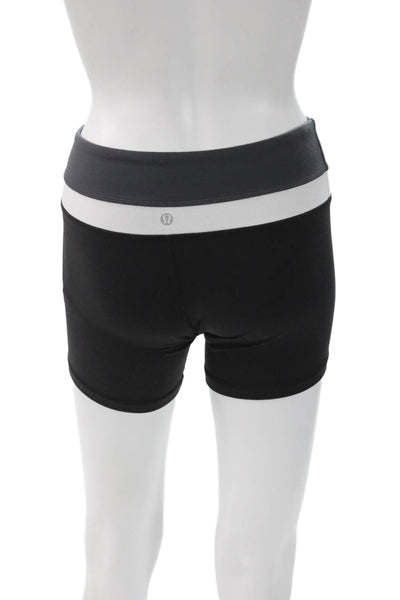 Lululemon Womens Athletic Shorts Black Colorblock Polyester Size 4