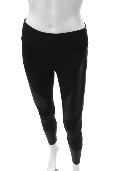 Koral Women Black Colorblock Polyamide Ankle Leggings Size S