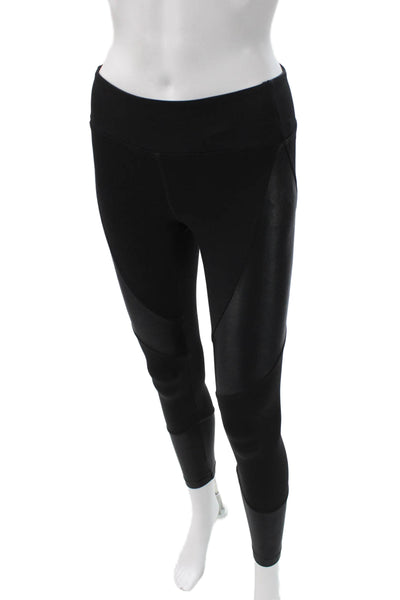 Koral Women Black Colorblock Polyamide Ankle Leggings Size S