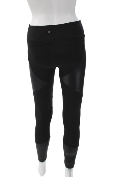 Koral Women Black Colorblock Polyamide Ankle Leggings Size S
