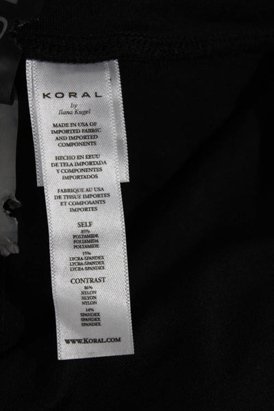 Koral Women Black Colorblock Polyamide Ankle Leggings Size S