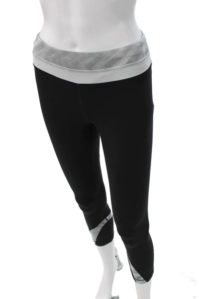 Lululemon Womens Capri Leggings Black Polyester Colorblock Fall Size 4