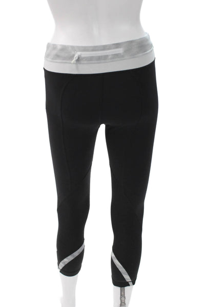 Lululemon Womens Capri Leggings Black Polyester Colorblock Fall Size 4