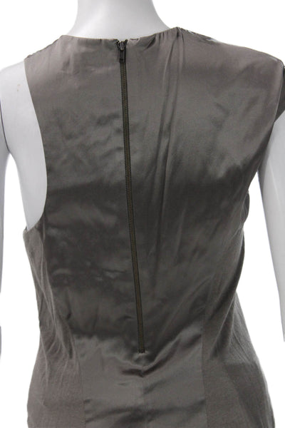 Helmut Lang Womens Silk One Shoulder Sleeveless Tunic Blouse Gray Size S