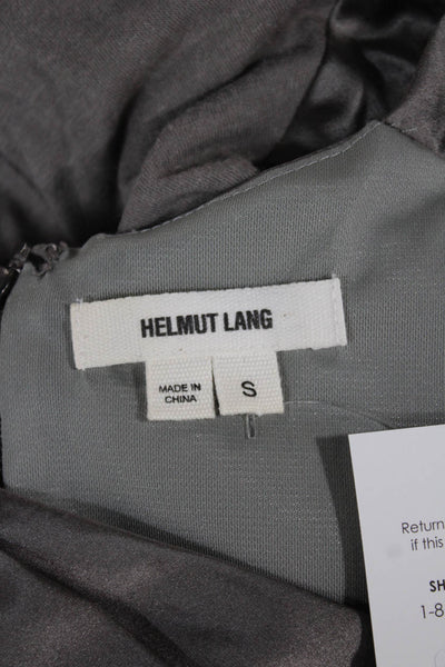 Helmut Lang Womens Silk One Shoulder Sleeveless Tunic Blouse Gray Size S