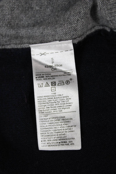 Banana Republic Womens Merino Wool Crew Neck Pullover Sweater Gray Size S