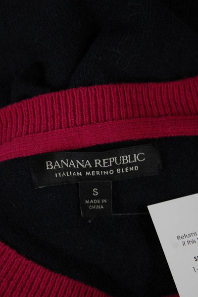 Banana Republic Womens Merino Wool Crew Neck Pullover Sweater Gray Size S