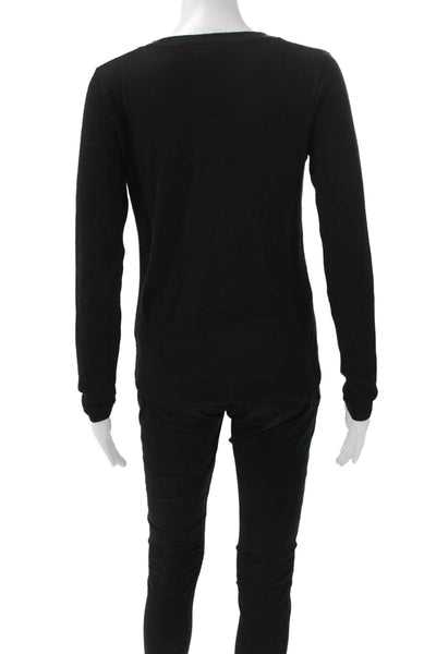 Generation Love Women Black Animal Print Crewneck Pullover Size S