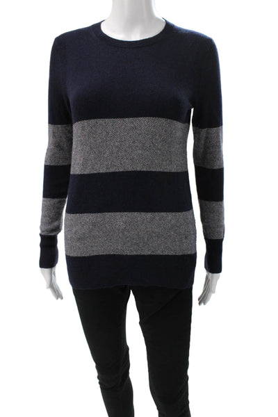 Banana Republic Womens Merino Wool Striped Crew Neck Sweater Blue Size XS