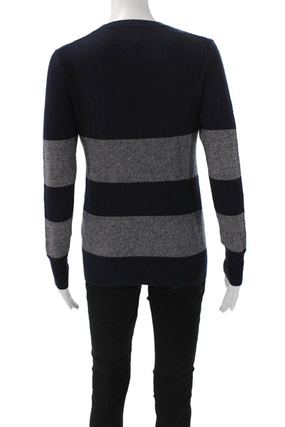 Banana Republic Womens Merino Wool Striped Crew Neck Sweater Blue Size XS