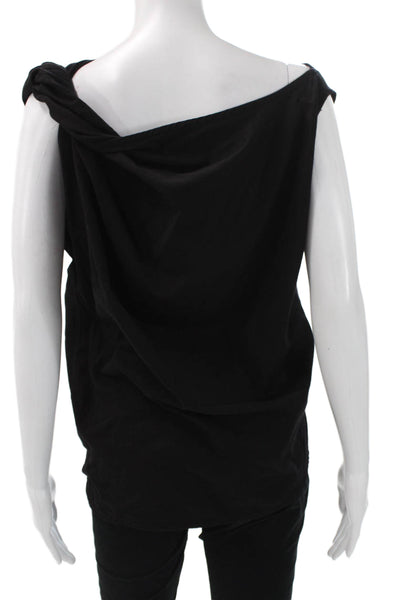 Cali Dreaming Womens Basic Black Cotton Boat Neck Sleeveless Tank Size XS