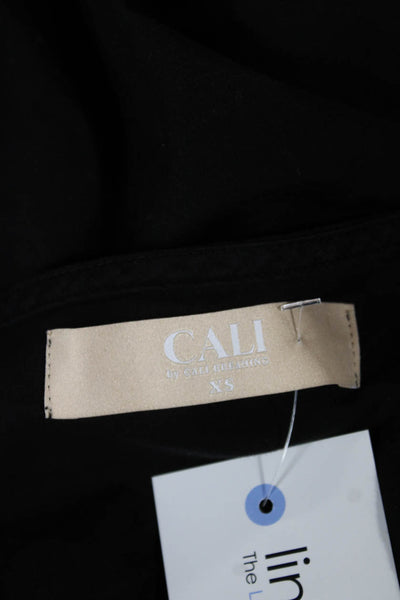 Cali Dreaming Womens Basic Black Cotton Boat Neck Sleeveless Tank Size XS