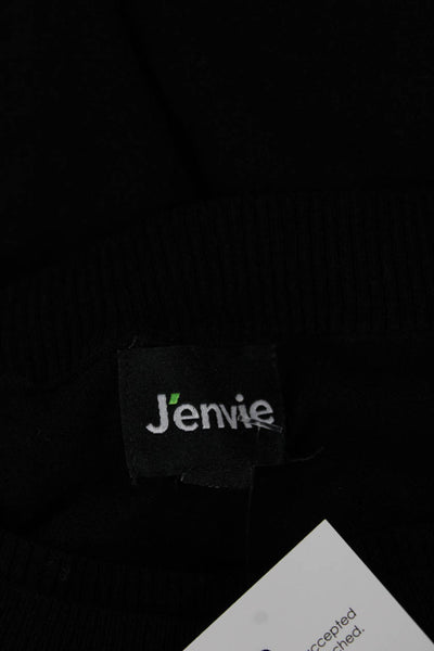 J Envie Womens Black Basic Crew Neck 3/4 Sleeve Viscose T-Shirt Size XL