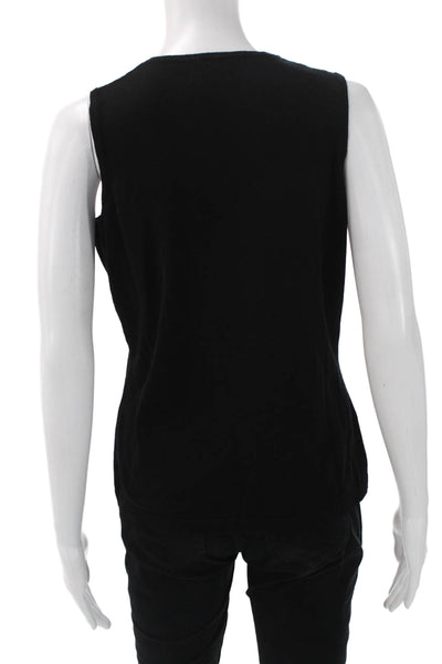 J Envie Womens Basic Black Viscose Round Neck Sleeveless Tank Top Size XS