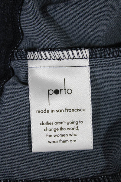 Porto Womens Basic Jacket Blue Button Closure Viscose Long Sleeve Size 2