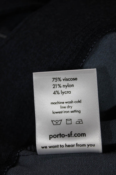 Porto Womens Basic Jacket Blue Button Closure Viscose Long Sleeve Size 2