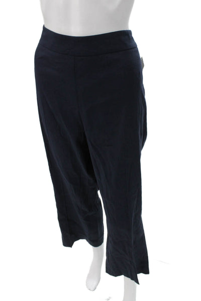Estelle & Finn Women Cropped Linen Pants Blue Pull On 26in Size 12