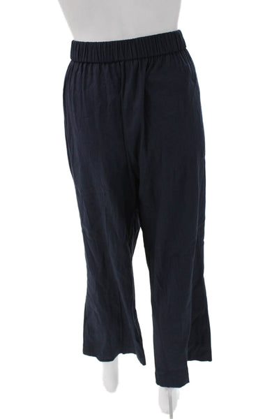 Estelle & Finn Women Cropped Linen Pants Blue Pull On 26in Size 12