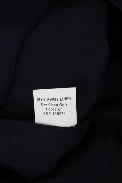 Estelle & Finn Women Cropped Linen Pants Blue Pull On 26in Size 12