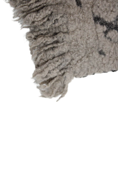 Louis Vuitton Womens Monogram Print Boucle Scarf Brown Beige Wool Blend