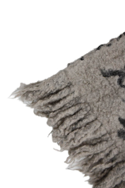 Louis Vuitton Womens Monogram Print Boucle Scarf Brown Beige Wool Blend