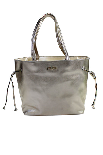 Folli Follie Womens Leather Large Tote Shoulder Handbag Gold Metallic