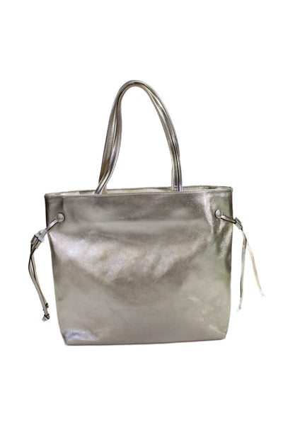 Folli Follie Womens Leather Large Tote Shoulder Handbag Gold Metallic