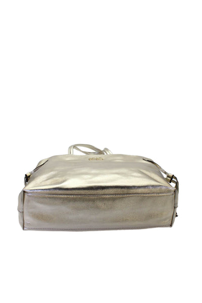 Folli Follie Womens Leather Large Tote Shoulder Handbag Gold Metallic