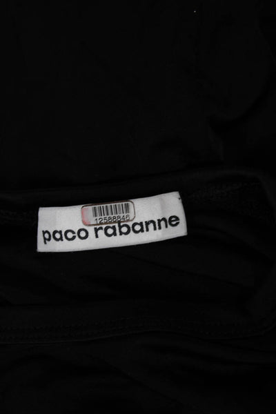 Paco Rabanne Women Maxi Dress Black Short Sleeve Viscose Size 40