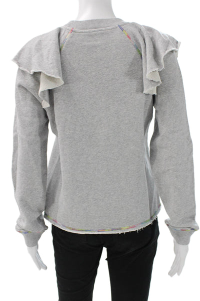 Something Navy Womens Pullover Sweatshirt Crewneck Gray Long Sleeve Size XS