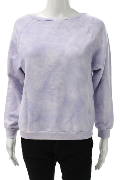 Nili Lotan Women Pullover Cotton Crew Neck Long Sleeve Purple Size XS