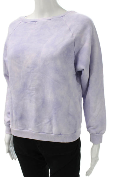 Nili Lotan Women Pullover Cotton Crew Neck Long Sleeve Purple Size XS