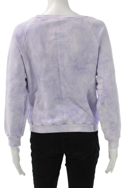 Nili Lotan Women Pullover Cotton Crew Neck Long Sleeve Purple Size XS
