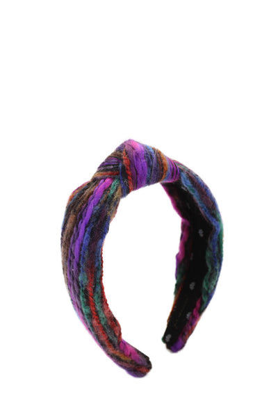 Lele Sadoughi Womens Multicolored Knit Braided Knotted Headband