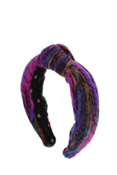 Lele Sadoughi Womens Multicolored Knit Braided Knotted Headband
